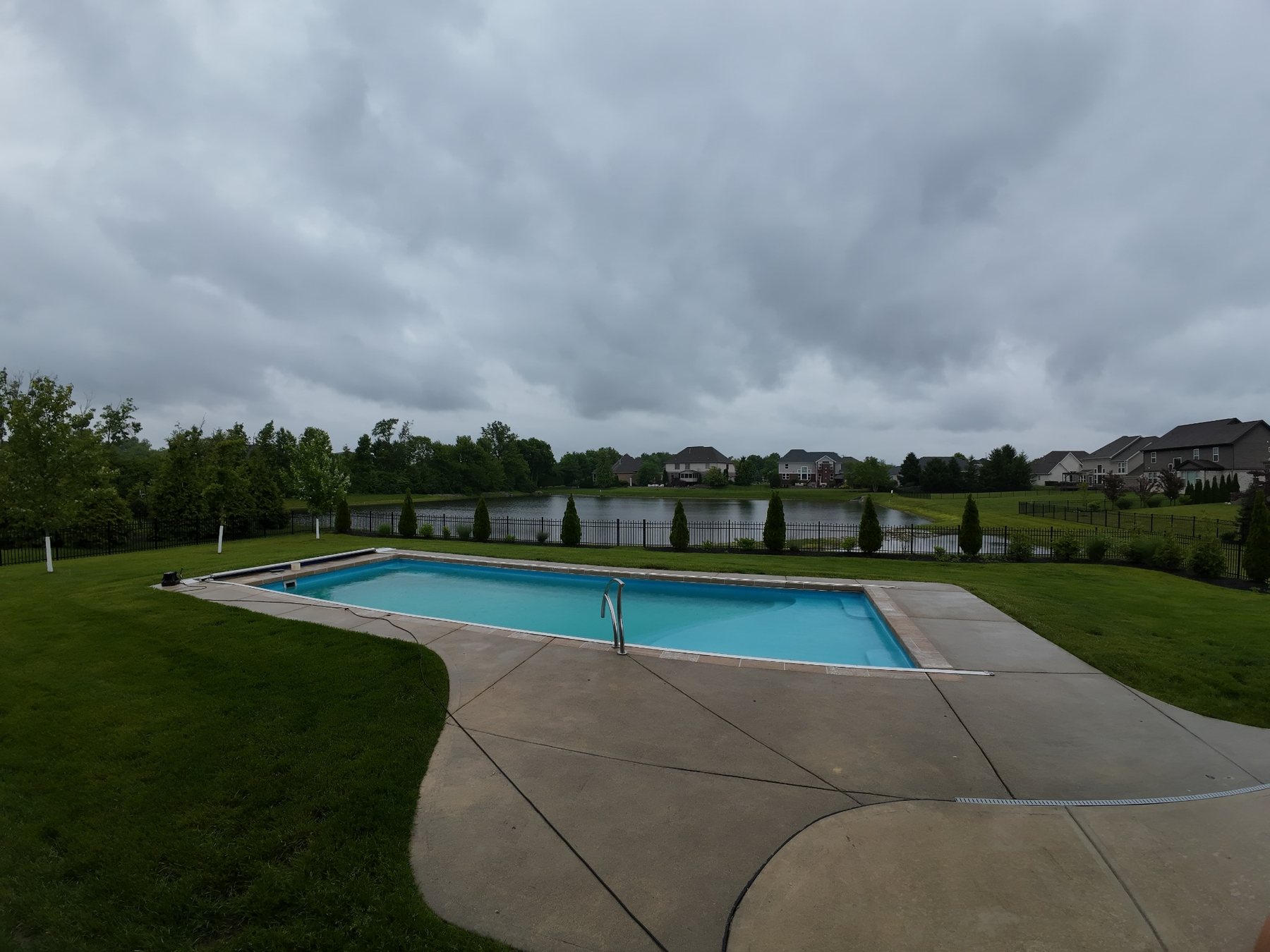 Residential pool overview from a home buyer pool inspection in Central Indiana